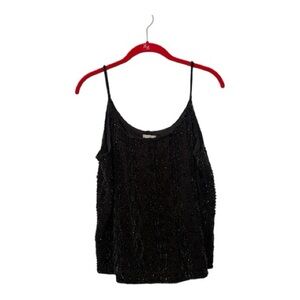 Chico's Black Beaded Dressy Tank Top